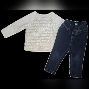 12-18 Month Babygap Glittery Sweater Outfit